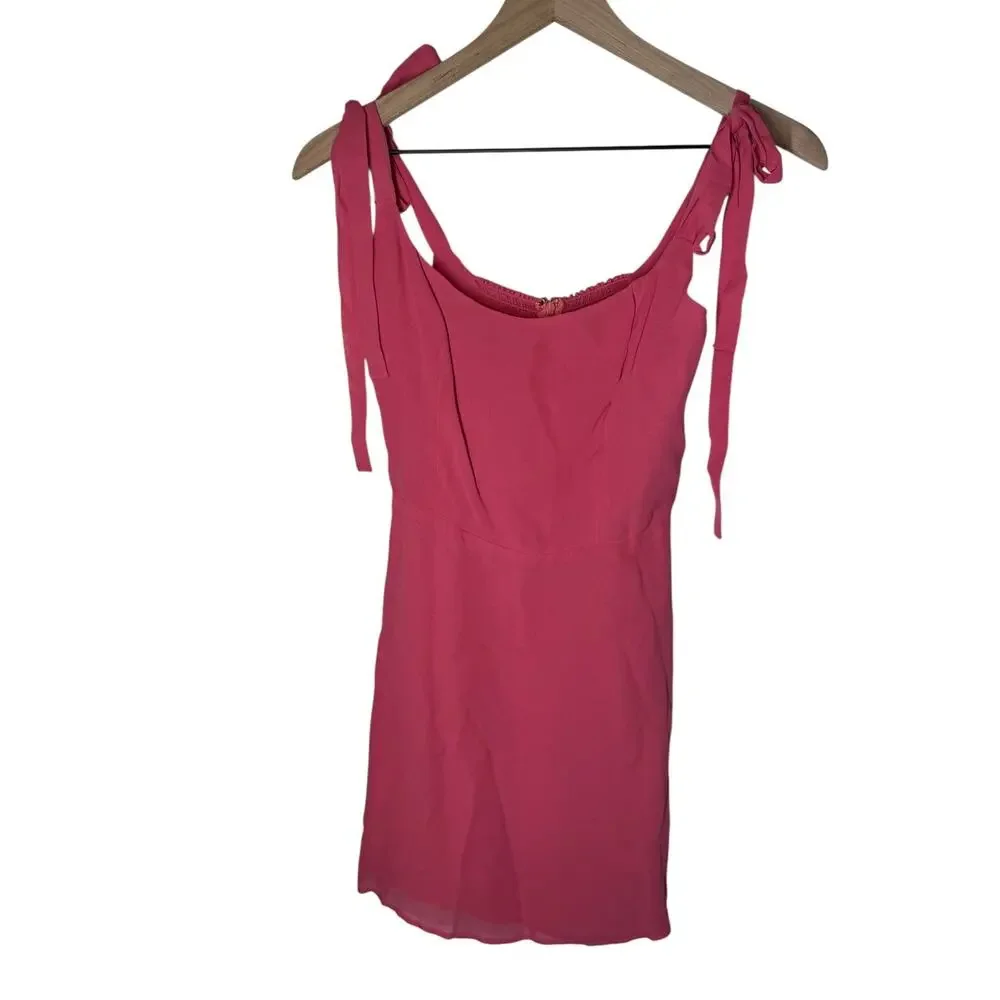 Reformation Annabell Dress Pink Tie Strap Size 4 NWT - Picture 3 of 13